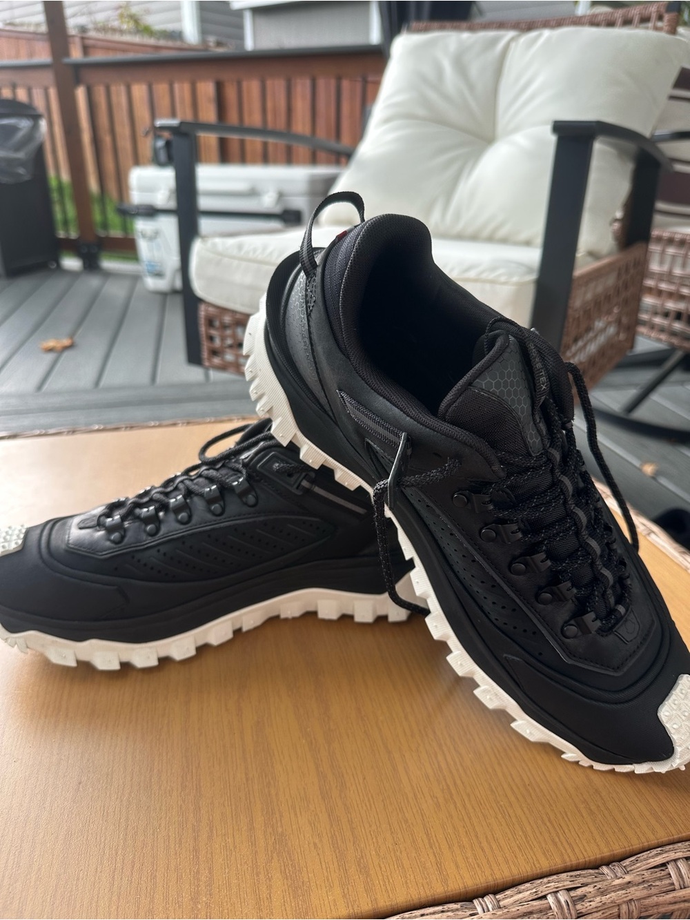 Moncler Black and White Men's Trail Sneakers
